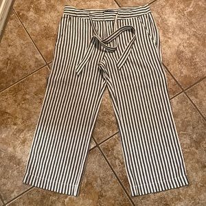 Sanctuary striped capri pants black white
